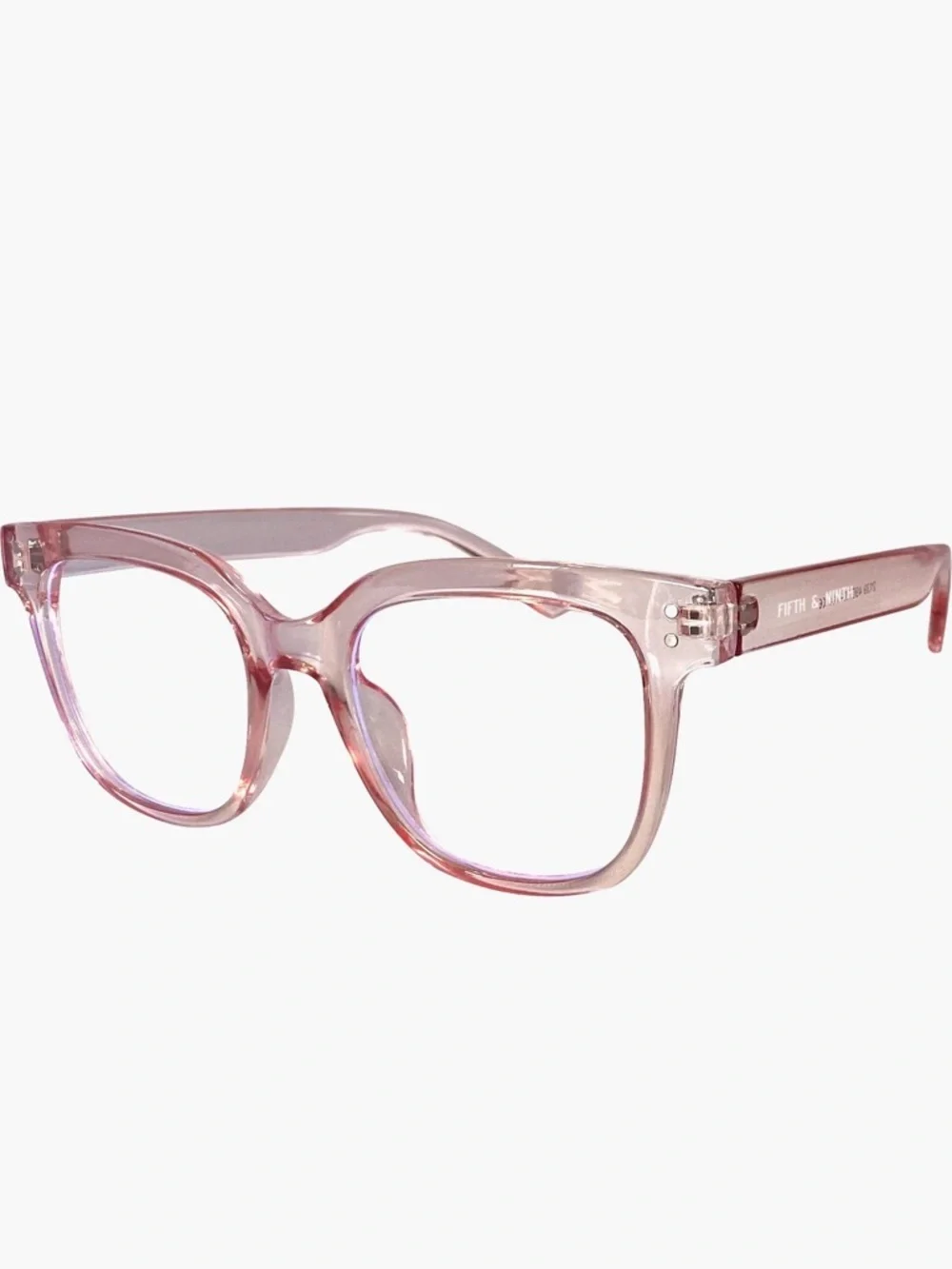 Blue Light Blocking Glasses 49mm Square Frame in Pink Fifth & Ninth